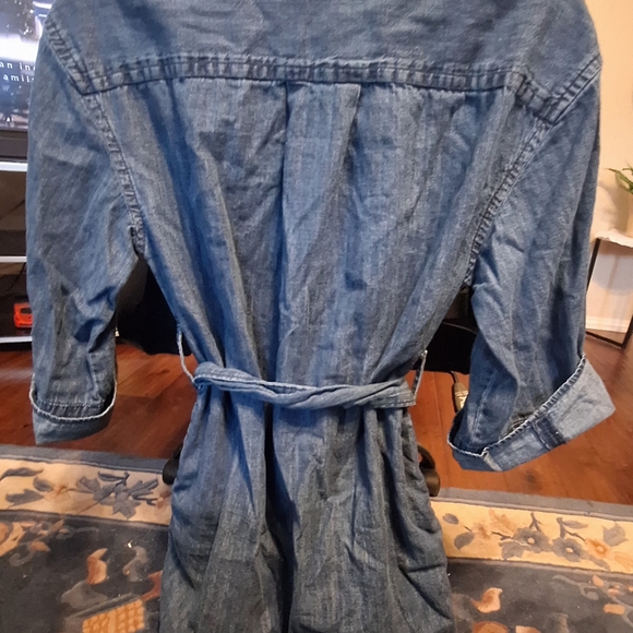 Denim Shirt Dress with Belt - Picture 7 of 7
